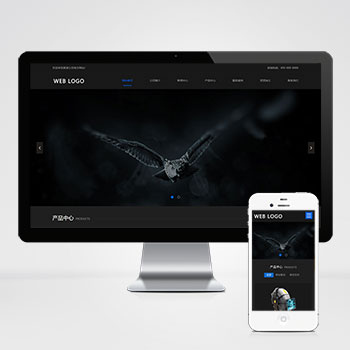 (自適應手機端)響應式高端攝影網站pbootcms模板 黑色