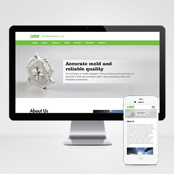 (自適應手機端)綠色五金零件英文pbootcms外貿網站模板