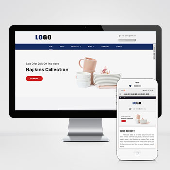 (自適應(yīng)手機(jī)端)餐具生活用品外貿(mào)網(wǎng)站模板 - 帶下載功能