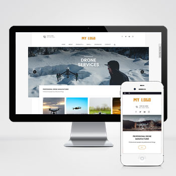  (自適應手機端)無人機英文外貿企業pbootcms網站模板