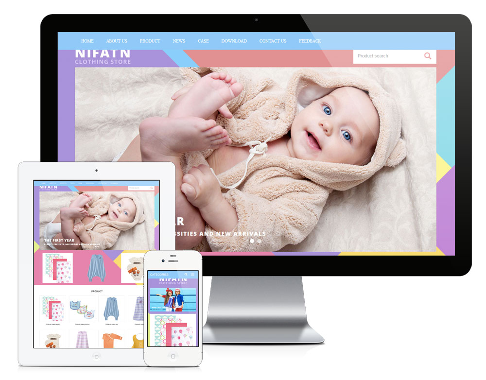 童裝外貿響應式英文網站模板(圖1) 1.jpg