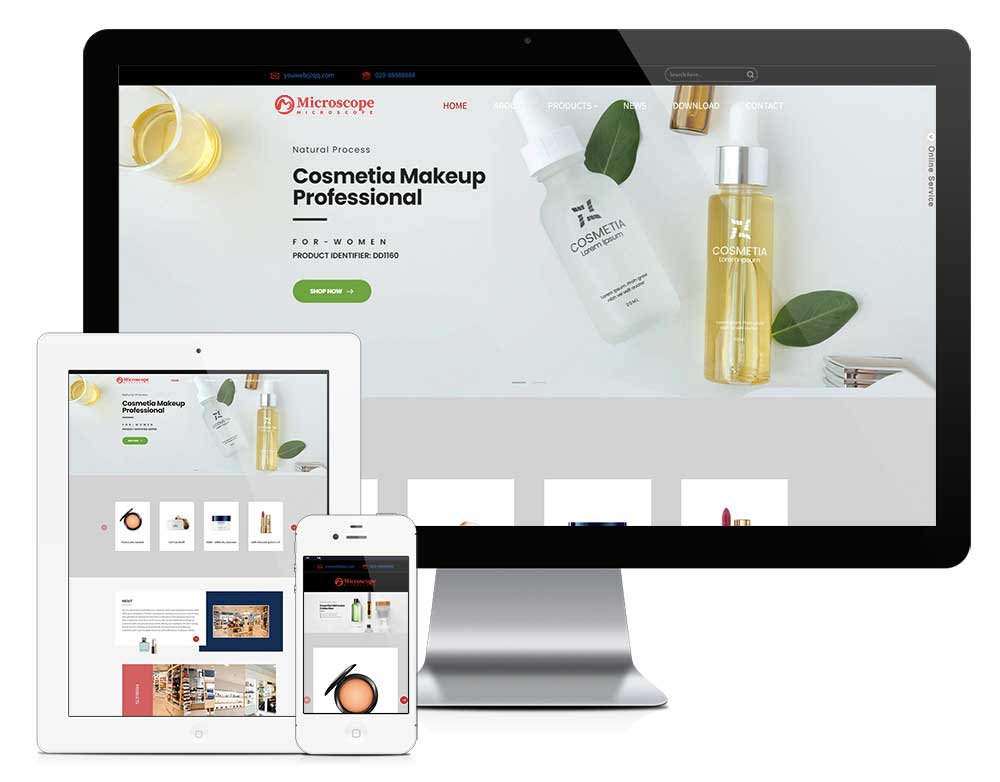 響應式美妝美容化妝品外貿企業網站模板