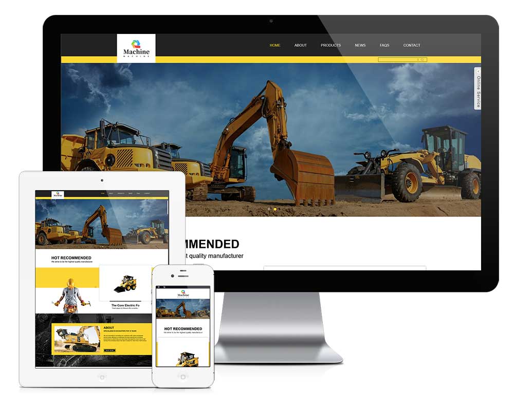 響應式機械設備外貿企業網站模板