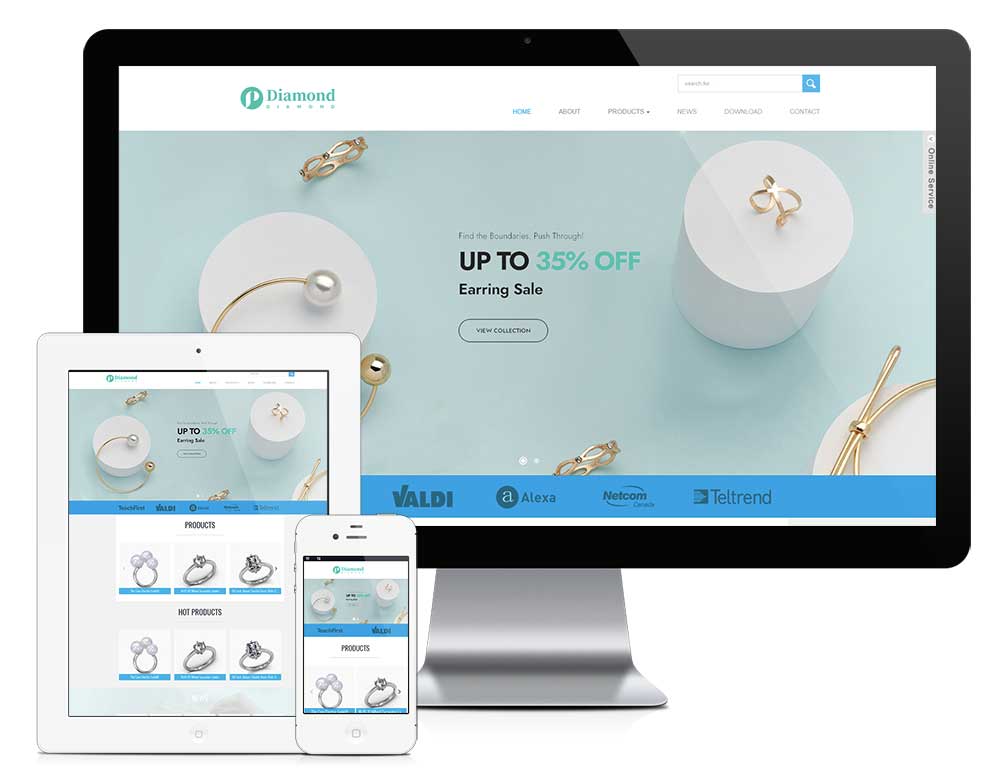 響應式珠寶首飾外貿企業網站模板