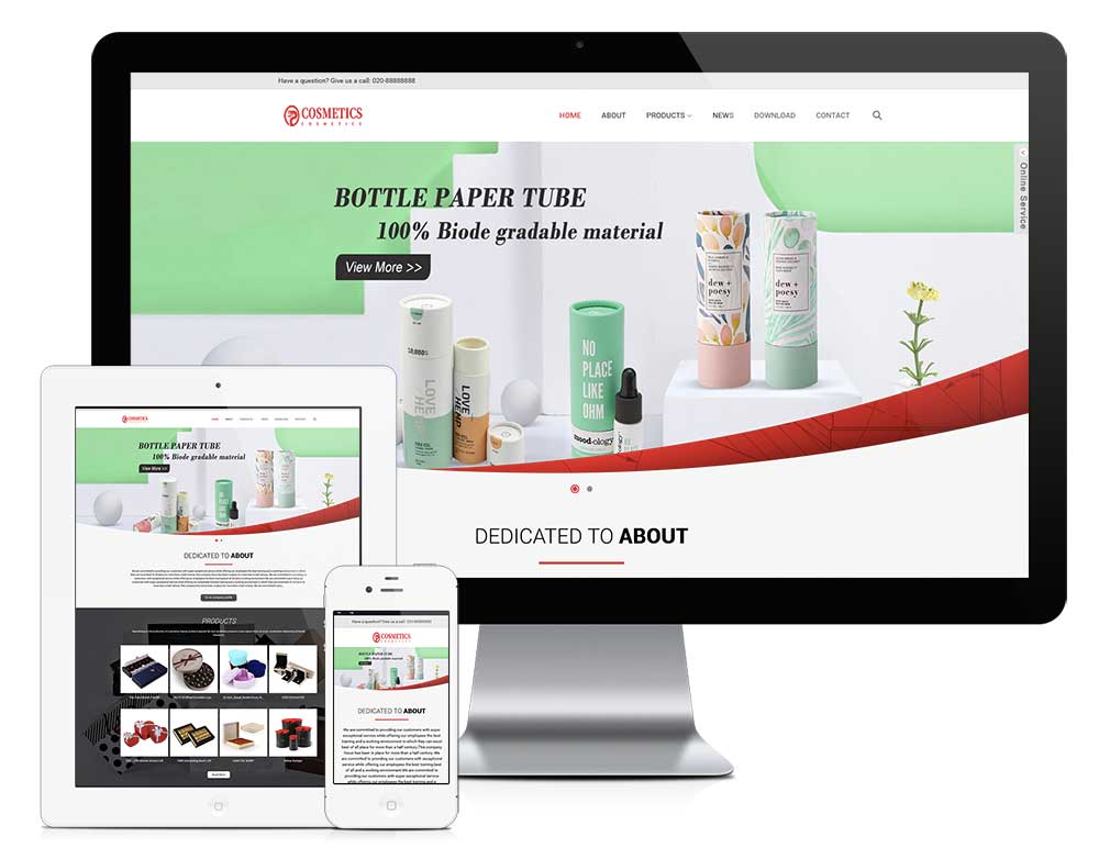 響應式商品禮盒包裝外貿企業網站模板